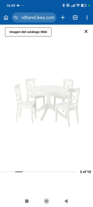 Mesa y 4 Sillas Ikea Madera Gris
