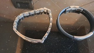 Set 2 Bracciali Uomo Acciaio/Caucciù