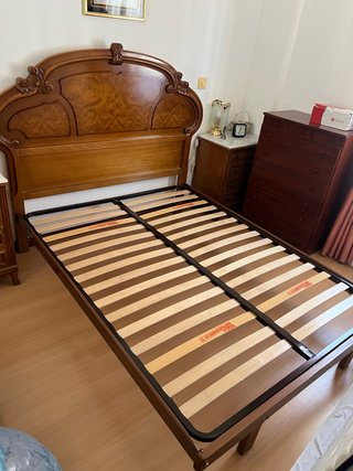 Cama madera con cabecero y somier