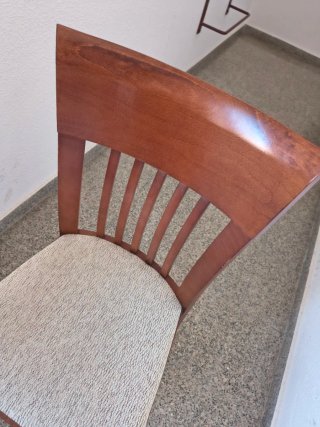 4 Sillas de Comedor Madera y Tela