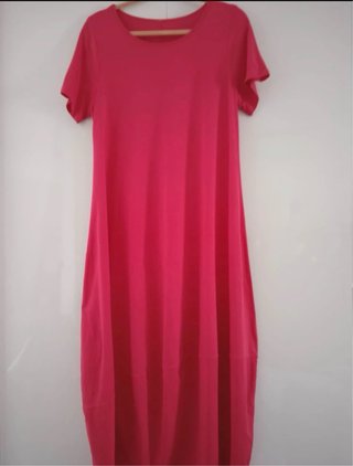 Vestido de algodón fresa