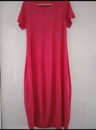 Vestido de algodón fresa