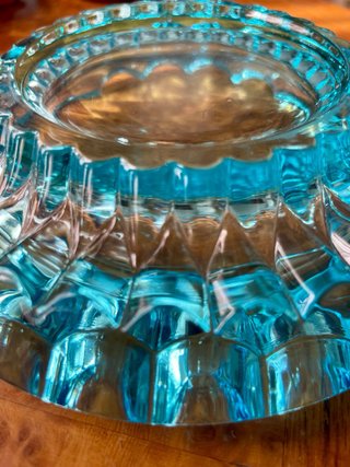 Cenicero Vintage Cristal Azul