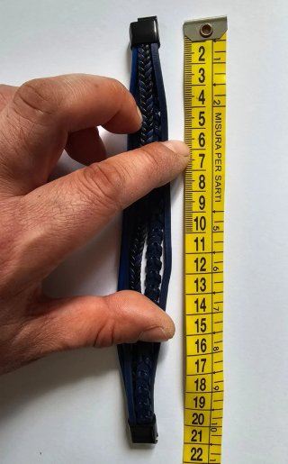 Pulsera de piel para hombre con cierre de acero