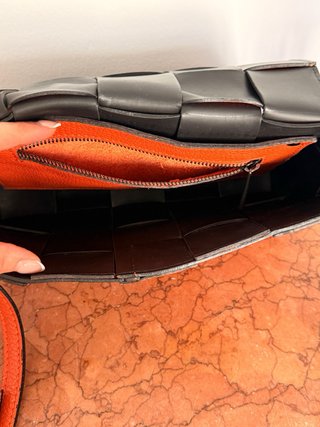 Bolso naranja de piel auténtica - estilo Cassette