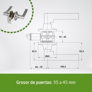 Amig manillas paso picaporte puerta interior