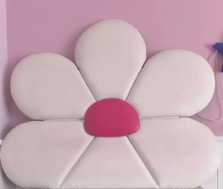 Cabecero cama 105 cm flor rosa y blanco