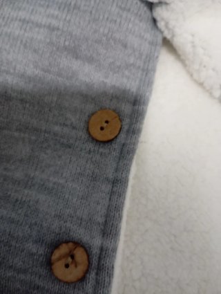 Chaquetón niño gris con forro blanco