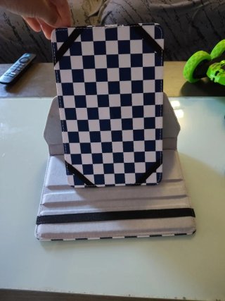 Funda Tablet Cuadros Azul y Blanco