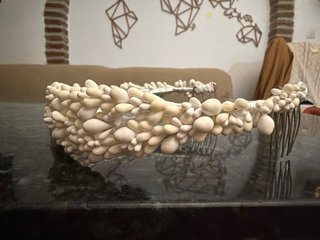 Diadema Novia Beige/Blanco