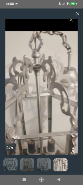 Farol de Bronce Vintage con Cristales