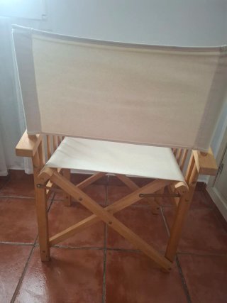 Silla Director Madera y Tela Beige