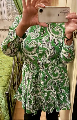 Casacca Zara donna fantasia verde
