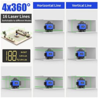 Nivel Láser GZG 360° Verde autonivelante 16 líneas