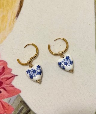 Pendientes Corazón Porcelana