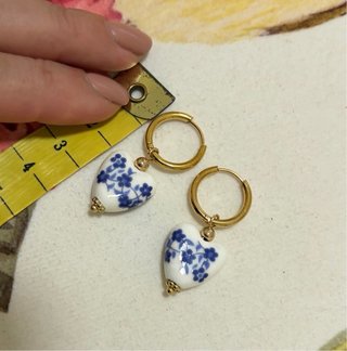 Pendientes Corazón Porcelana