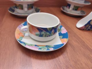 Juego café vintage tazas y servilletero