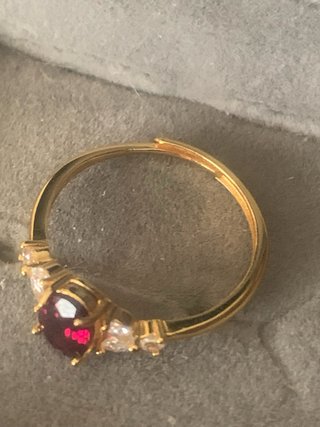 Anillo Plata Granate y Circonitas
