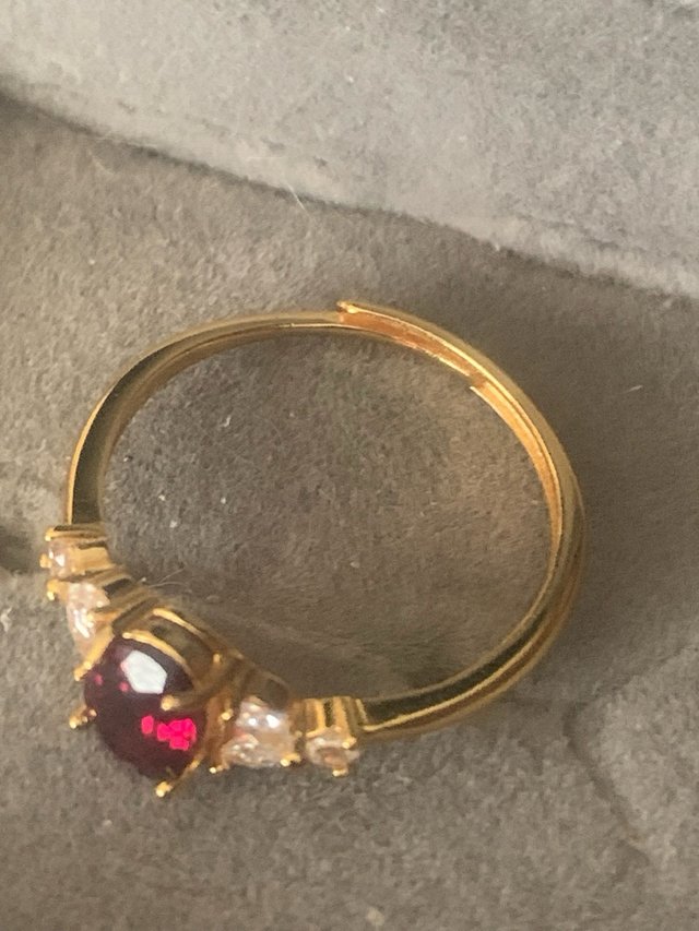 Anillo Plata Granate y Circonitas