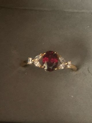 Anillo Plata Granate y Circonitas