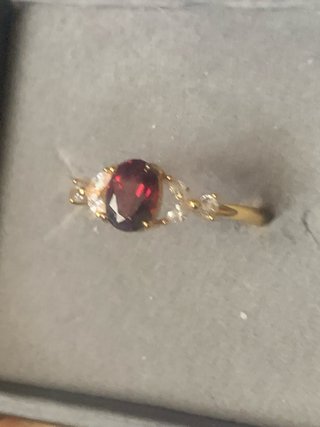 Anillo Plata Granate y Circonitas