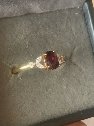 Anillo Plata Granate y Circonitas