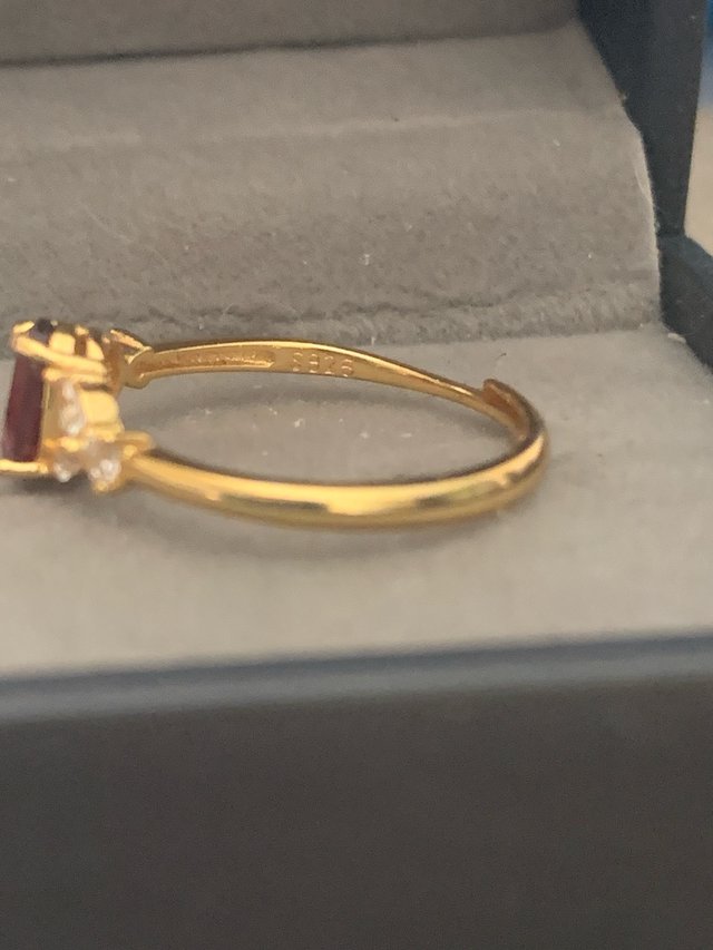 Anillo Plata Granate y Circonitas