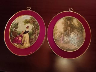 2 Cuadros Vintage Ovalados
