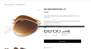 Gafas de sol Ray-Ban Aviator plegables negras