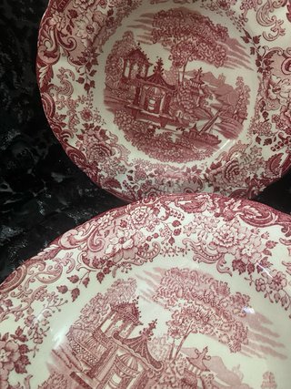 Platos hondos La Cartuja rojos