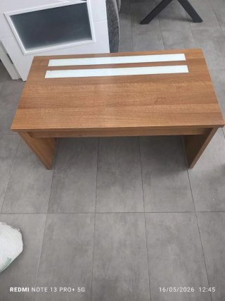 Mesa de comedor plegable madera y cristal
