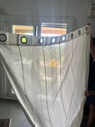 Juego de cortinas blancas transparentes