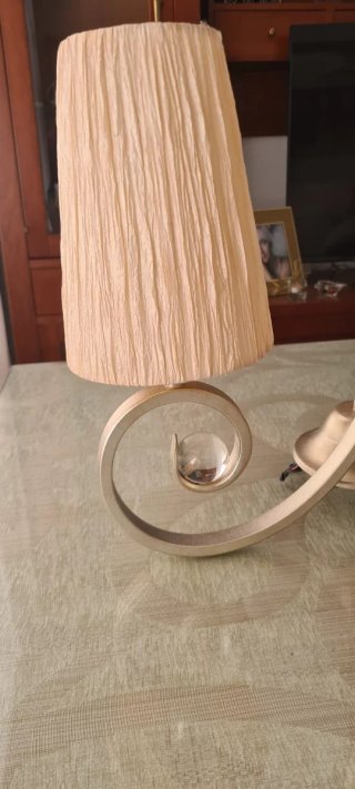 Lámpara de techo 3 brazos plata y beige