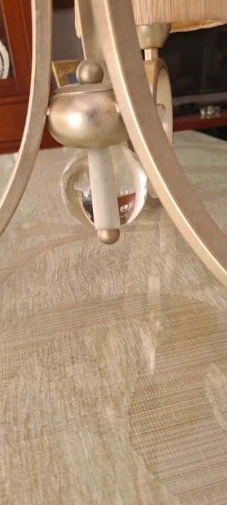 Lámpara de techo 3 brazos plata y beige