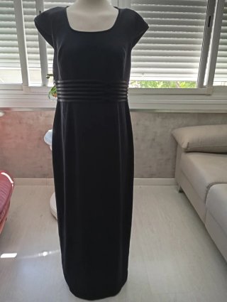 Vestido de fiesta azul marino con chaqueta