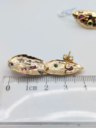 Pendientes Oro 18k con Piedras Multicolor