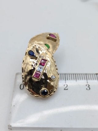 Pendientes Oro 18k con Piedras Multicolor