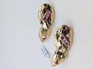 Pendientes Oro 18k con Piedras Multicolor