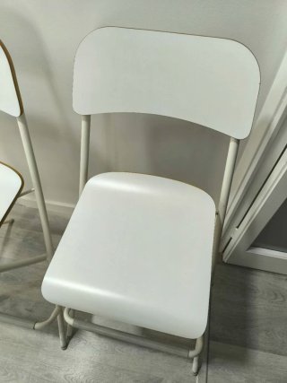 2 Taburete alto plegable Ikea blanco