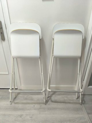 2 Taburete alto plegable Ikea blanco