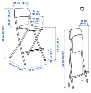 2 Taburete alto plegable Ikea blanco