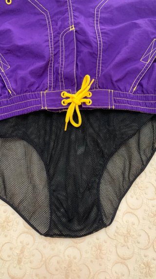 Costume Emporio Armani Tg 46 Viola/Giallo vintage