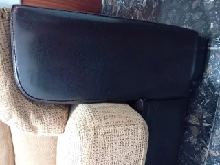 Sofá de Tela Rústica Beige con Base de Polipiel