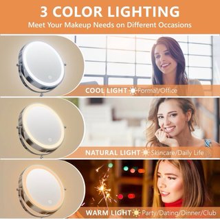 Espejo Maquillaje Auxmir 20X LED Recargable
