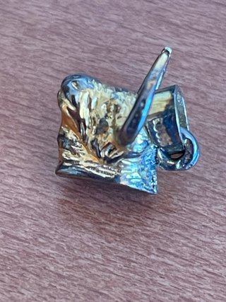 Colgante Cabeza de Toro. Plata 925 Dorada Vintage.