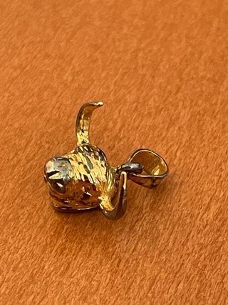 Colgante Cabeza de Toro. Plata 925 Dorada Vintage.