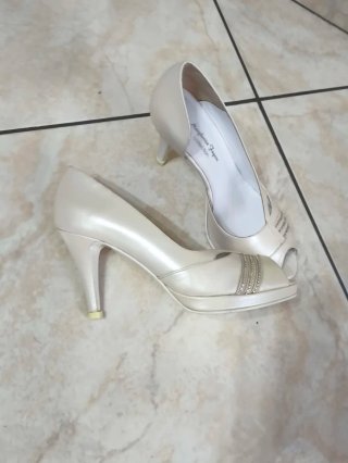 Scarpe donna vera pelle bianche tacco