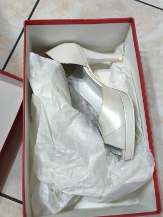 Scarpe donna vera pelle bianche tacco