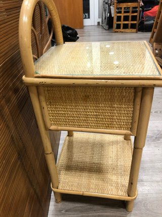 Cabecero de ratán y madera