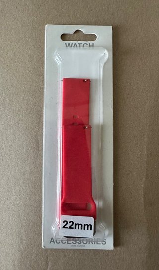 Correa para reloj caucho rojo 22mm